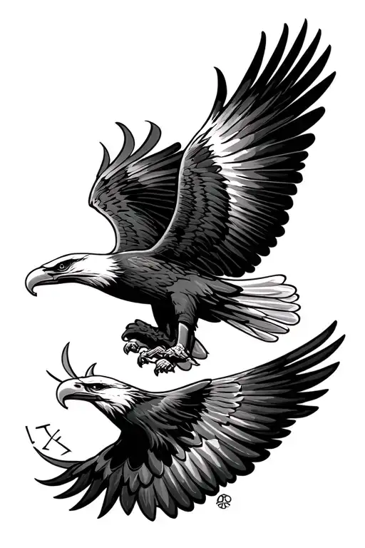 philadelphia eagle soaring, lombary trophy, roman numerals LIX tattoo design idea