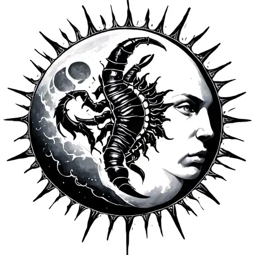 aquarius sun scorpio moon tattoo design idea