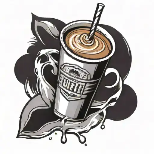 coffee and chocolate milk carton tattoo design idea