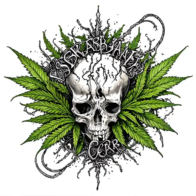 Slime black sabbath electric funeral weed tattoo design idea