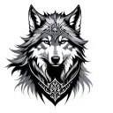 warrior wolf princess tattoo design idea