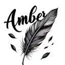 "Amber" native feathers falling tattoo design idea