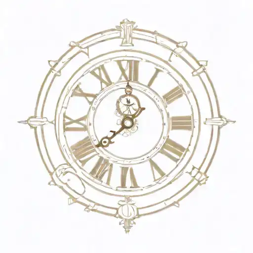 roman clock 11:08 tattoo design idea
