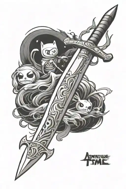 adventure time sword tattoo design idea