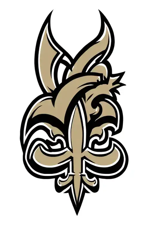 New Orleans saints logo combined with heart tattoo design idea