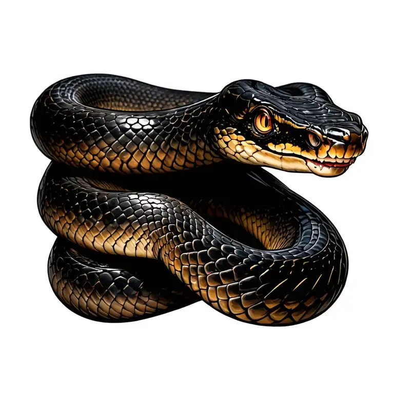 snake crawling tattoo design idea