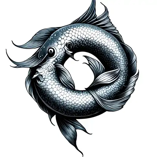 Aquarius on the cusp of Pisces zodiac sign tattoo design idea