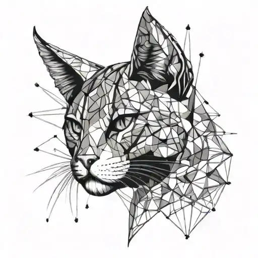 cat face Spartacus helmet adorned tattoo design idea