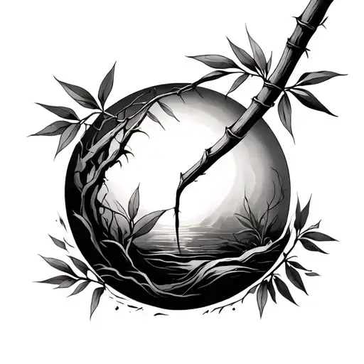  Tattoo Concept: "The Growth Path"Visual Elements to Combine:Bamboo Stalk – for disciplined growth and resilience.R tattoo design idea
