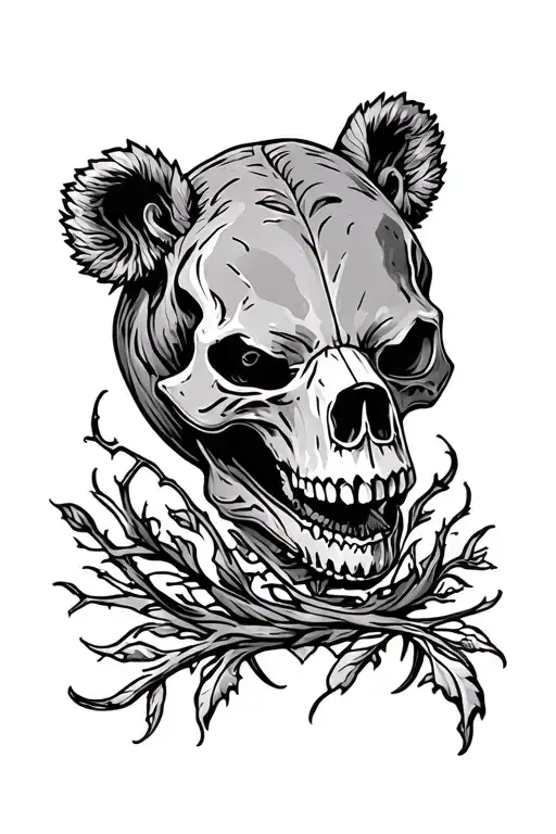 Bear skull tattoo design idea