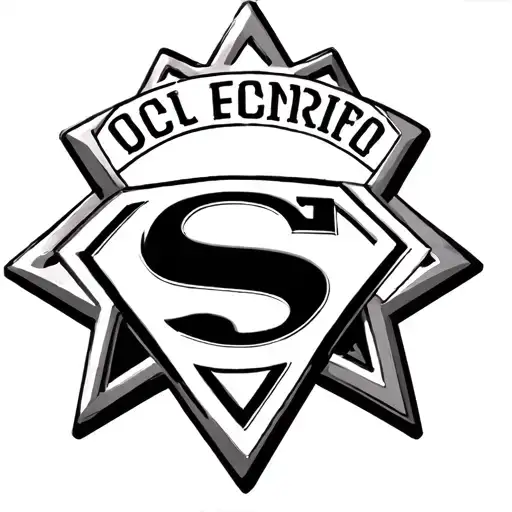 Superman logo with police badge incorporated tattoo design idea