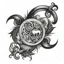 gemini, capricorn, scorpio and leo zodiac symbol tattoo design idea