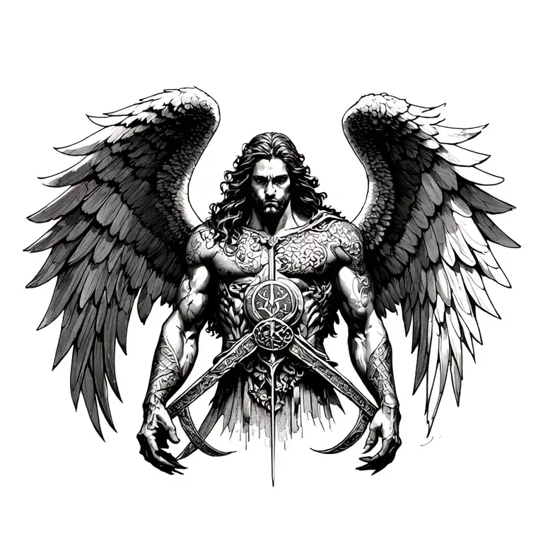archangel uriel tattoo design idea