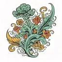 seaweeds tattoo design idea