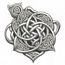 mother and two sons celtic symbol intertwined tattoo design idea