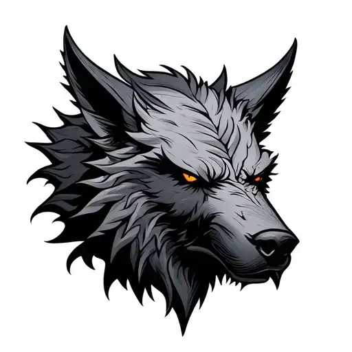fenrir cerberus head tattoo design idea