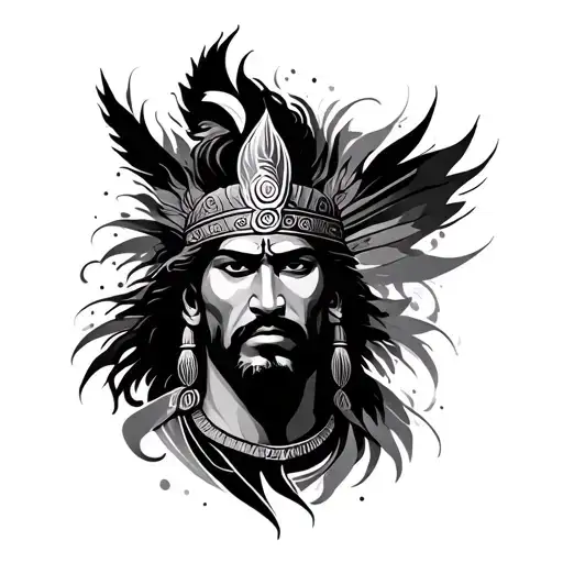 my name is arjun i want abstract that symbolise arjuna warrior  tattoo design idea