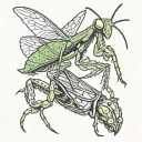 praying mantis tattoo design idea