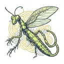 praying mantis tattoo design idea