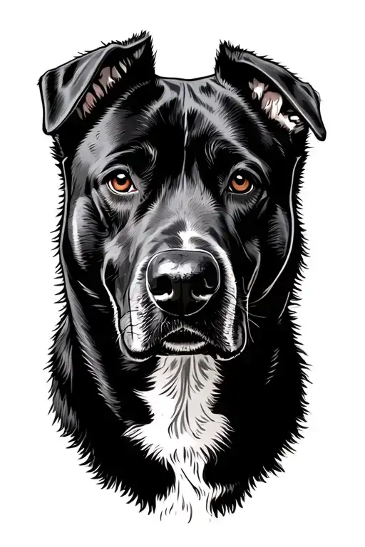 Great dane Akita dog tattoo design idea