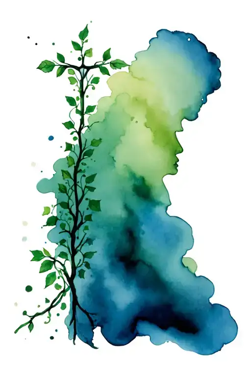 shepherds staff wrapped in vines growing tattoo design idea