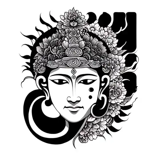 Om Mani Padme Hum Violette tattoo design idea