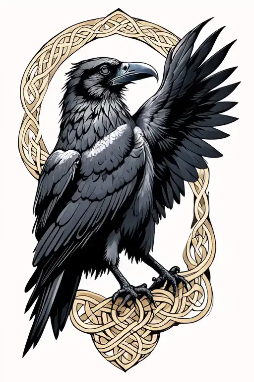 celtic raven tattoo design idea