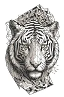 white tiger head tattoo design idea