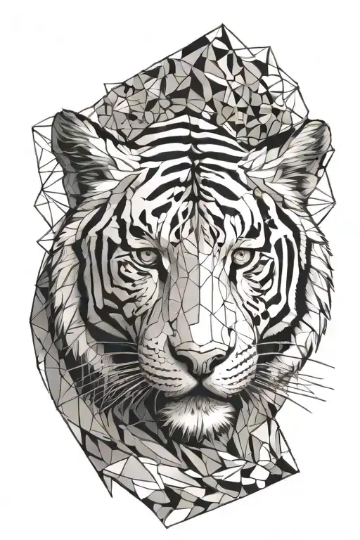 white tiger head tattoo design idea