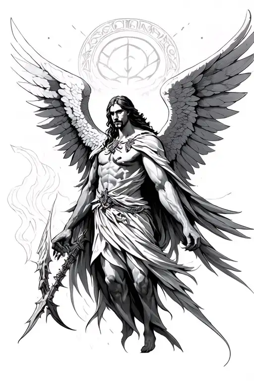 archangel azrael tattoo design idea