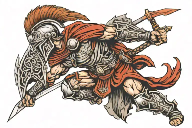 Spartan warrior tattoo design idea