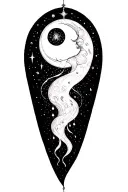 Zodiac moon jewels fairy dust tattoo design idea