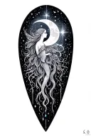 Zodiac moon jewels fairy dust tattoo design idea