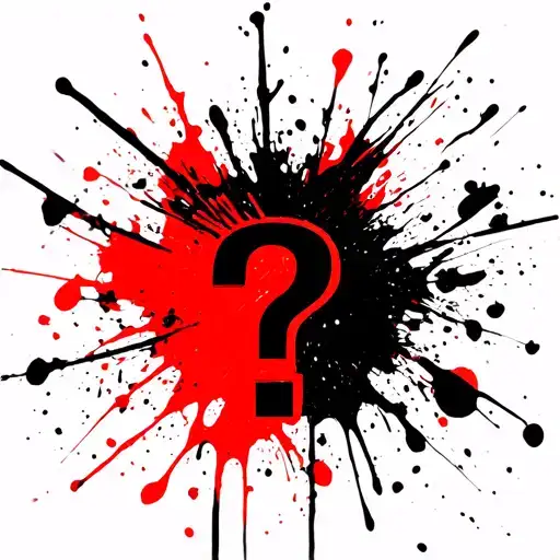 Question Mark trash polka style tattoo design idea