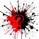 Question Mark trash polka style tattoo design idea