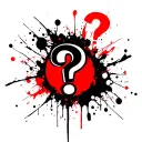 Question Mark trash polka style tattoo design idea