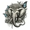 Elephant, Toxic Fam Poison Tree, Medusa, Butterfly, Maleficent tattoo design idea