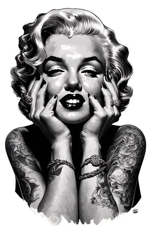 hear no evil see no evil speak no evil Marilyn Monroe tattoo design idea