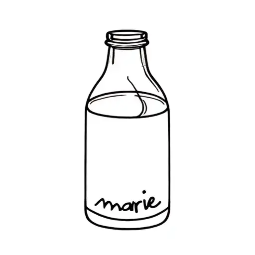 "Marie" milk bottle tattoo design idea