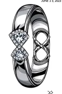 "June 3, 2023" marriage wedding rings tattoo design idea