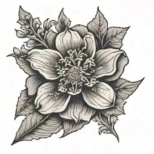 Texas state flower, Arkansas state flower, Georgia state flower tattoo design idea