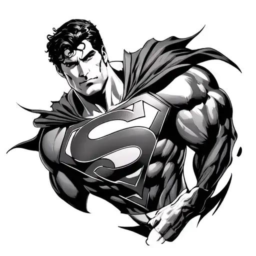 black Superman S in 3D tattoo tattoo design idea