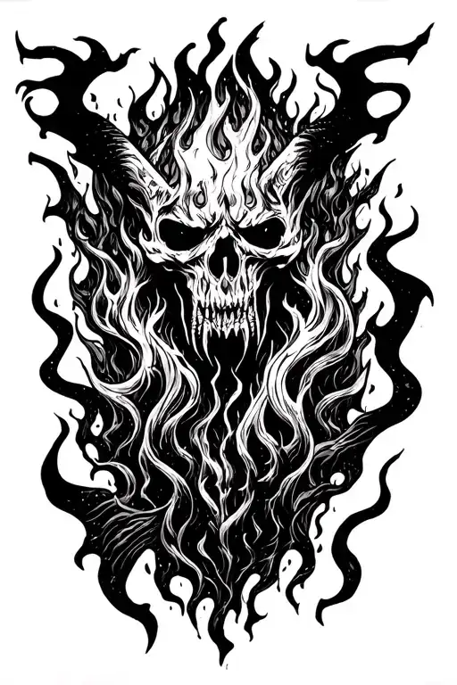 gods wrath deadly sin, repentence, firey hell tattoo design idea