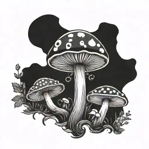 Incorporate fishing and mushrooms into a tattoo inspired by the natural beauty of South Dakota tattoo design idea