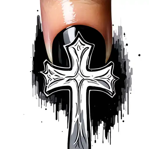 3 nail cross tattoo design idea