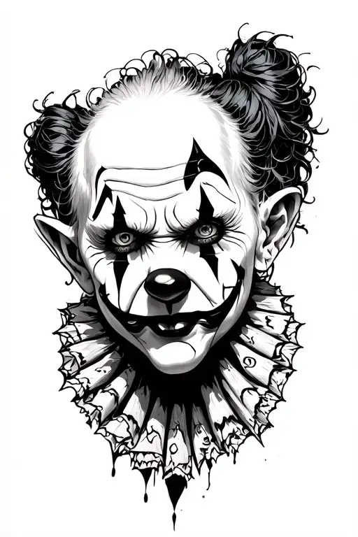 dorohedoro anime clown tattoo design idea