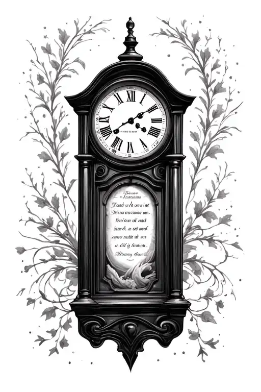 grandmother clock face with bible verse Ephesians 4:2 on forearm tattoo design idea