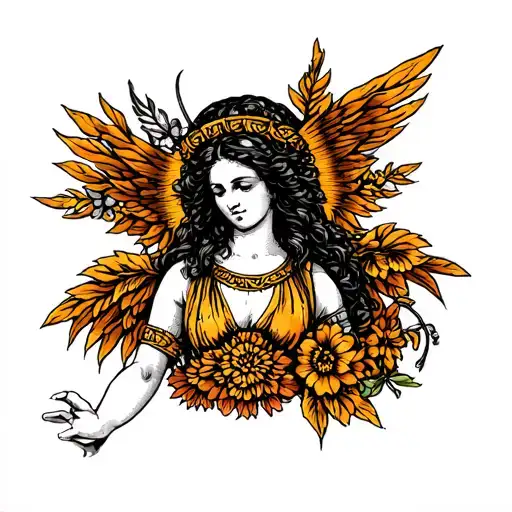 Hestia the Greek goddess tattoo design idea