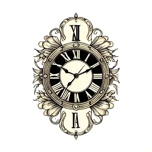 clock face tattoo design idea