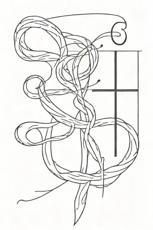 cross, cancer sign, words ( you can do this) tattoo design idea